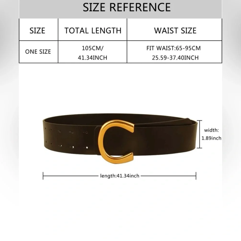 Luxe cream high waist gold buckle belt